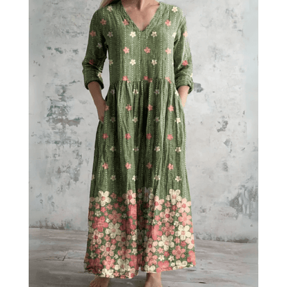 Elowen | Vintage Floral Maxi Dress - Alira - Boutique