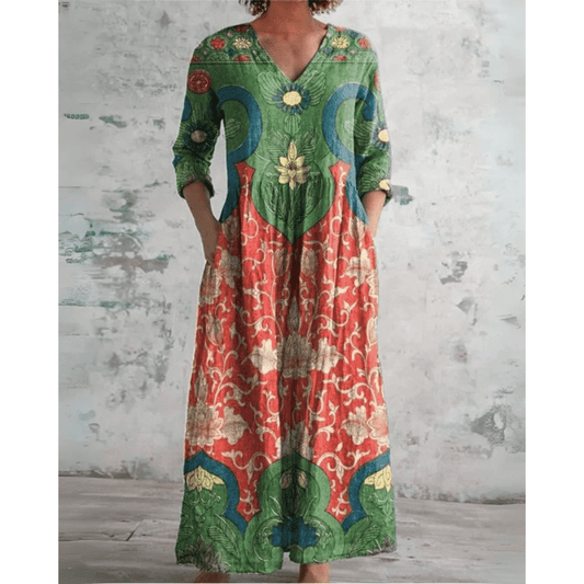 Elowen | Vintage Floral Maxi Dress - Alira - Boutique