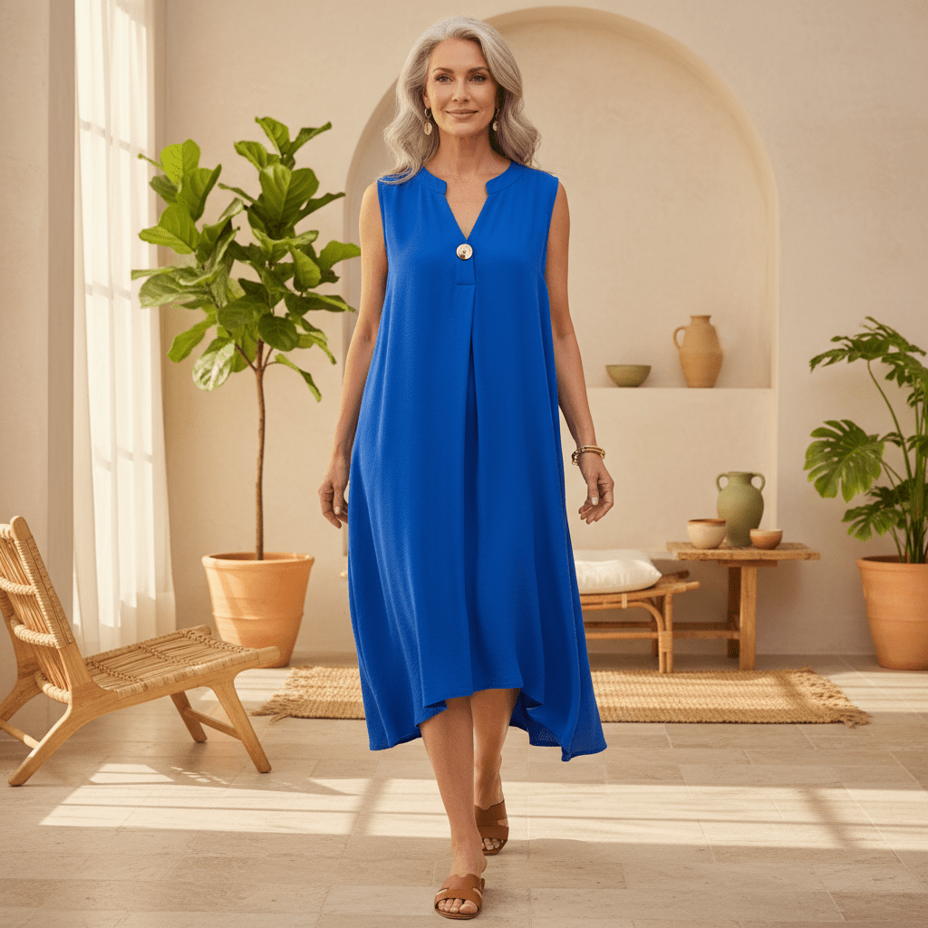 Elsie - Sleeveless V-neck Dress - Alira - Boutique