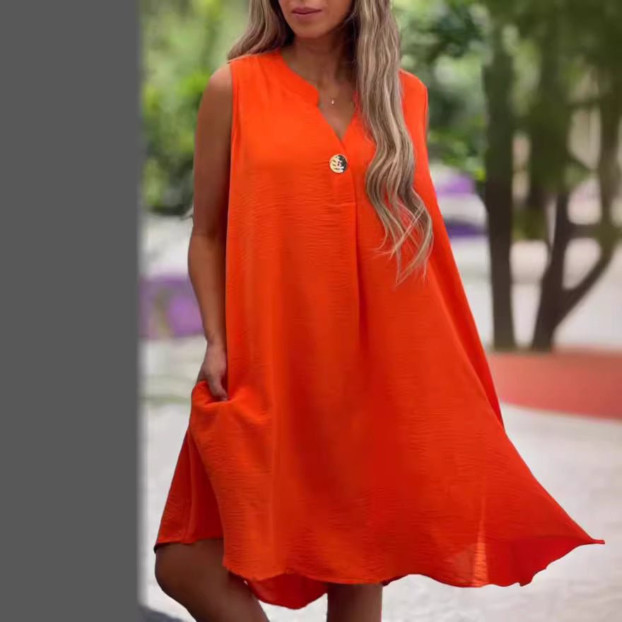 Elsie - Sleeveless V-neck Dress - Alira - Boutique