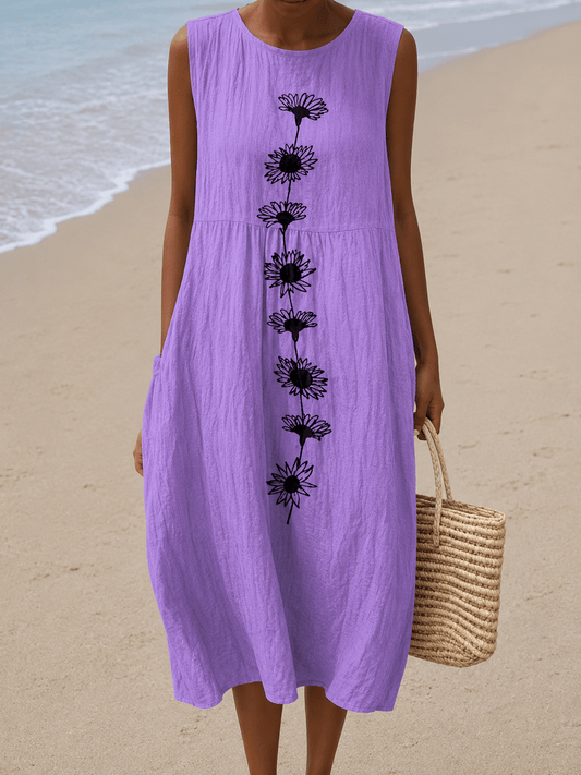 Emma™ Midi Dress Violet Bloom - Alira - Boutique