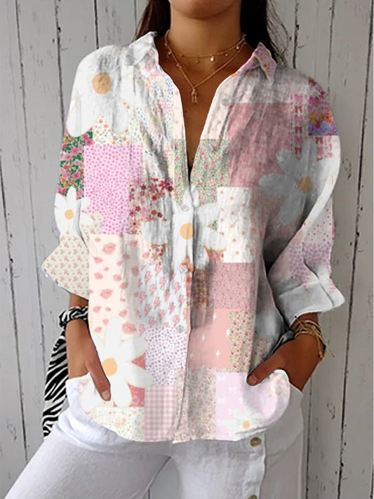 Fanny | Patchwork Daisy Blouse - Alira - Boutique