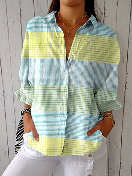 Filippa | Pastel Grid Blouse - Alira - Boutique