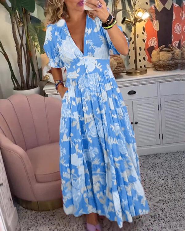 Floriana | Vibrant Bloom Midi Dress - Alira - Boutique