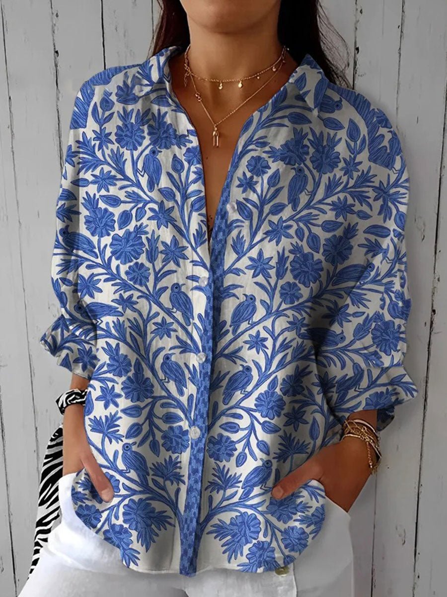 Frederikke | Blue Garden Blouse - Alira - Boutique