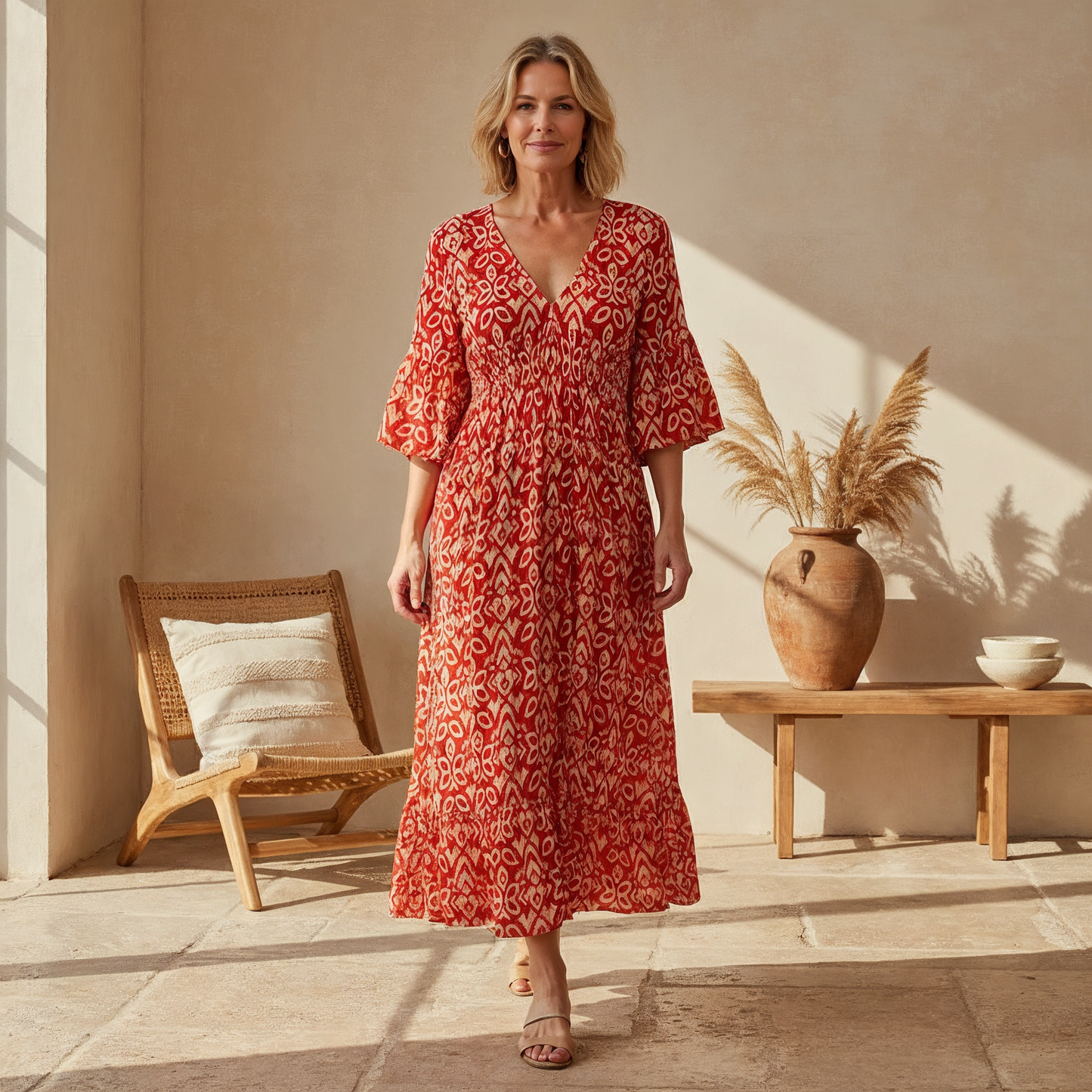 Lillia - Boho Printed Dress