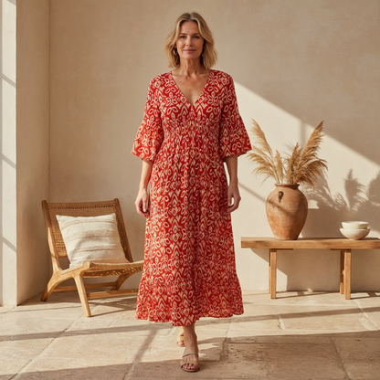 Lillia - Boho Printed Dress