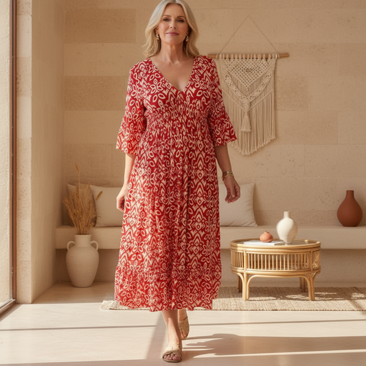 Lillia - Boho Printed Dress