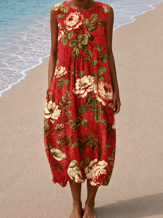 Grace - Women’s Sleeveless Relaxed Fit Midi Dress - Alira - Boutique