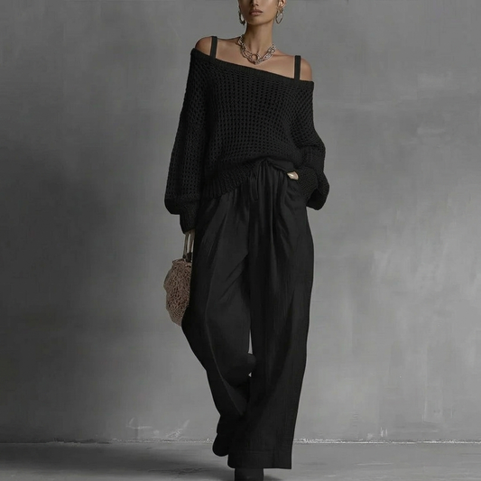 Corinne | Off-Shoulder Knit Set