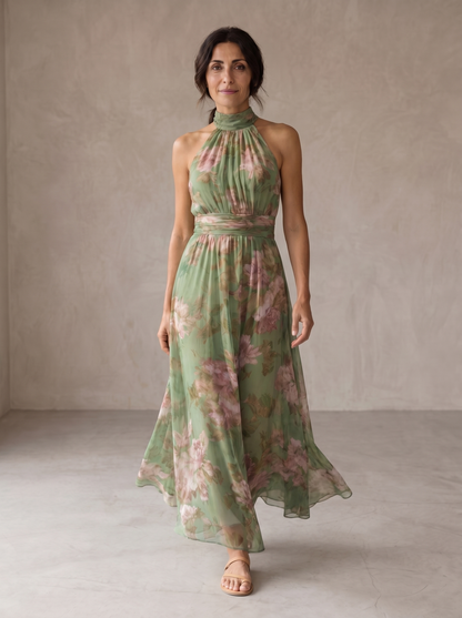 Poppy | Floral Halter Maxi Dress