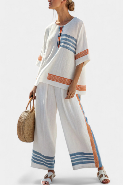 Marcellin | Blue Orange Striped Set