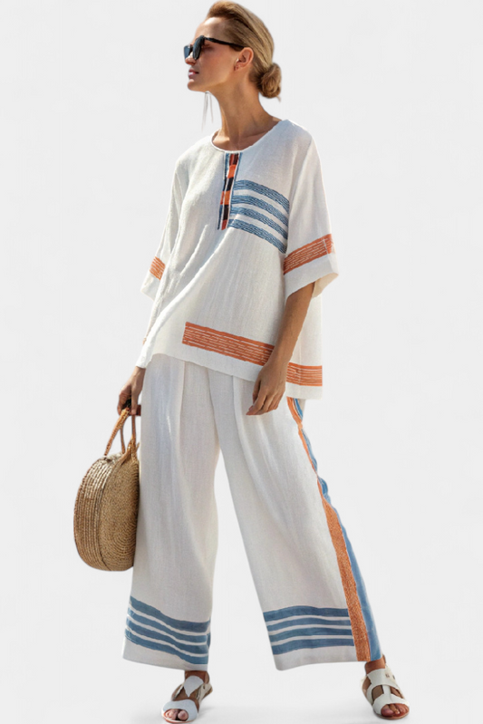 Marcellin | Blue Orange Striped Set