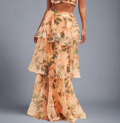 BloomAura | Tiered Halter Party Dress