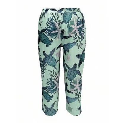 Carissa | Elastic Waist Printed Straight Leg Pants