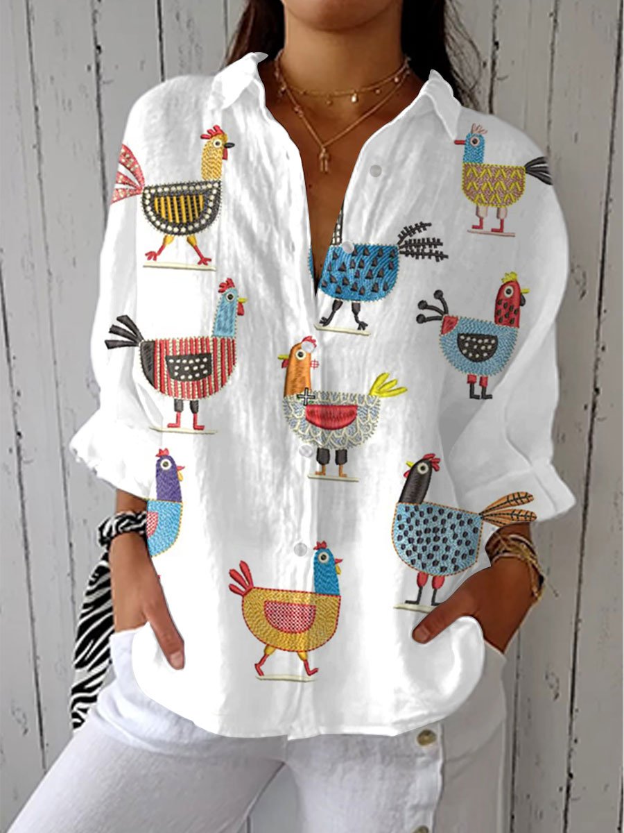 Ingrid | Playful Hen Blouse - Alira - Boutique