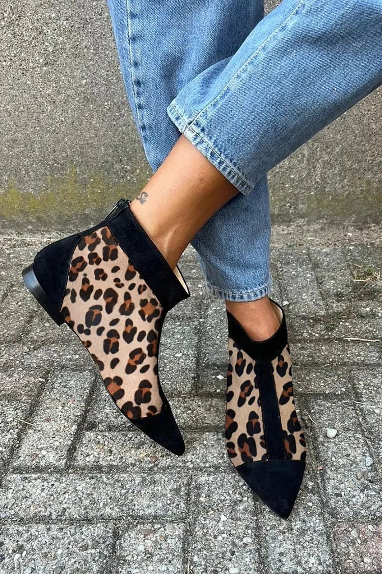Janelle - Leopard Ankle Boots - Alira - Boutique