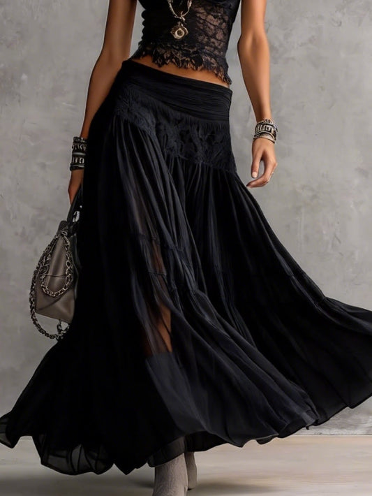 Ravenna | Black Lace Skirt Set