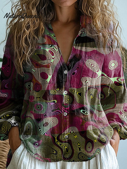 Queensbury | Abstract Print Long Sleeve Shirt