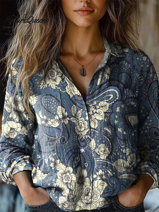 Kentmere | Paisley Pattern Long Sleeve Shirt