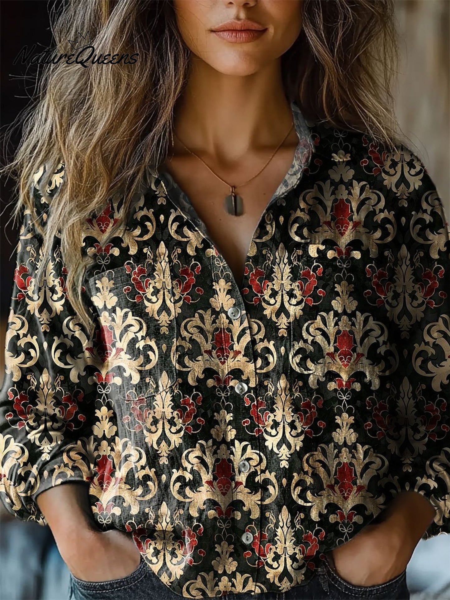 Langdale | Retro Bloom Long Sleeve Blouse