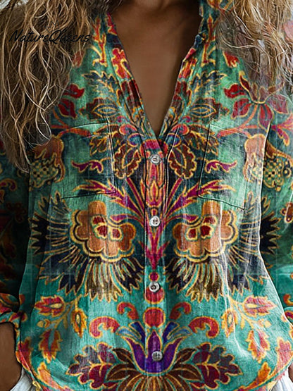 Easedale | Watercolor Floral Long Sleeve Top