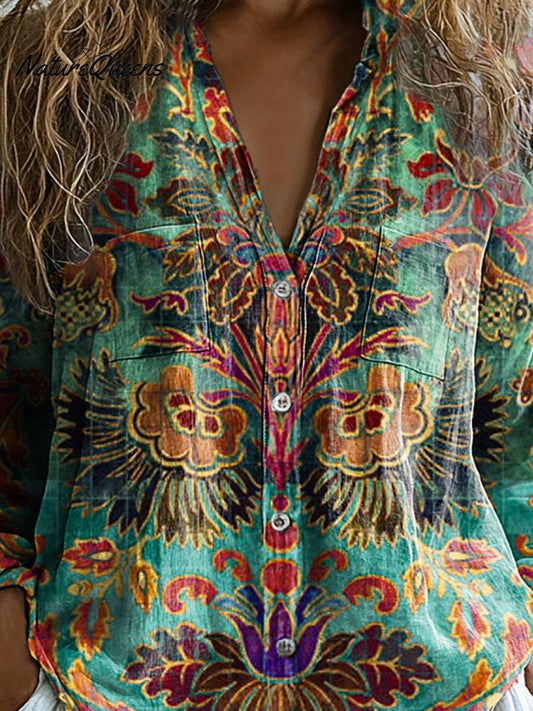 Easedale | Watercolor Floral Long Sleeve Top