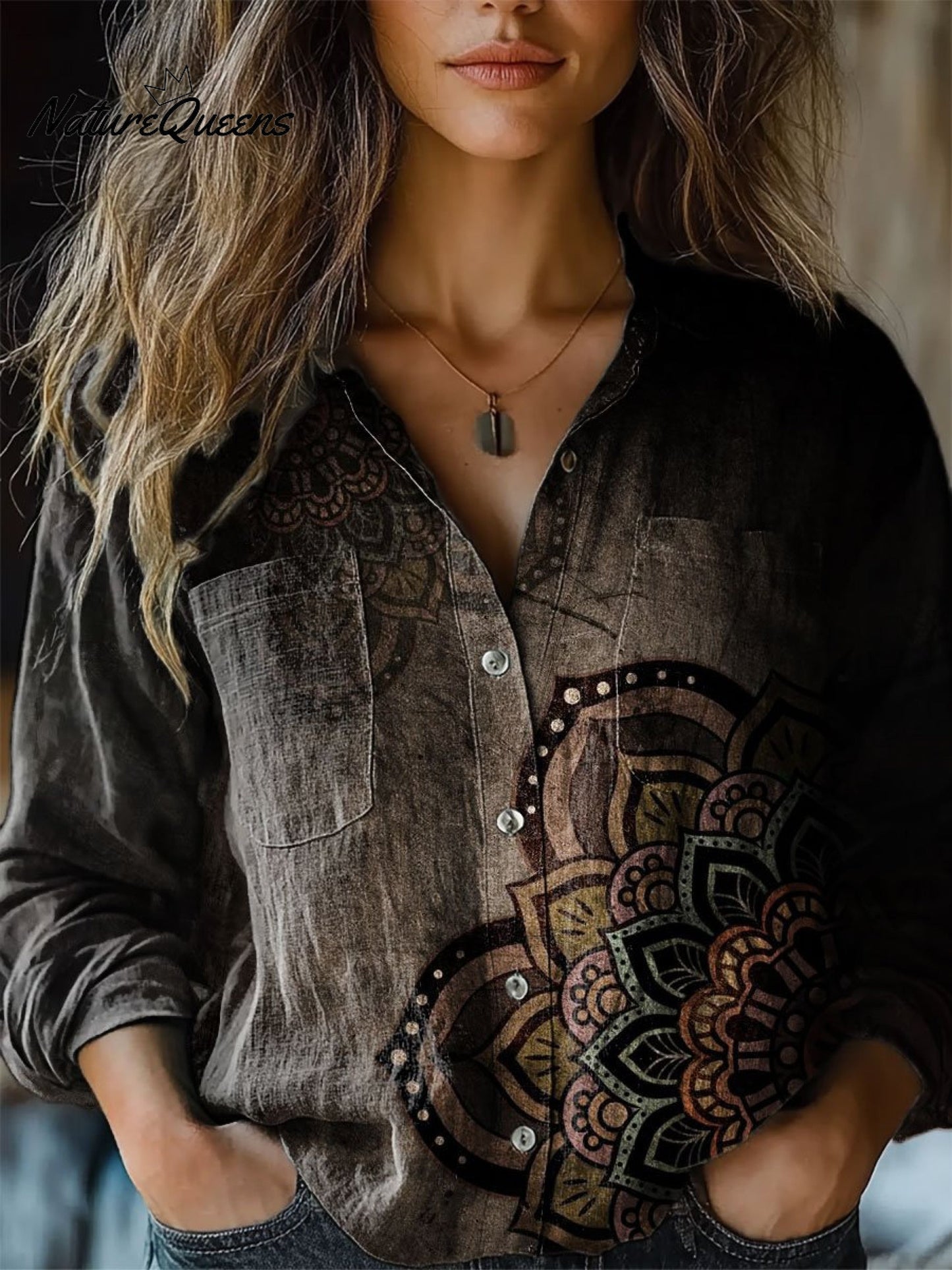 Ill Bell | Heritage Print Long Sleeve Blouse