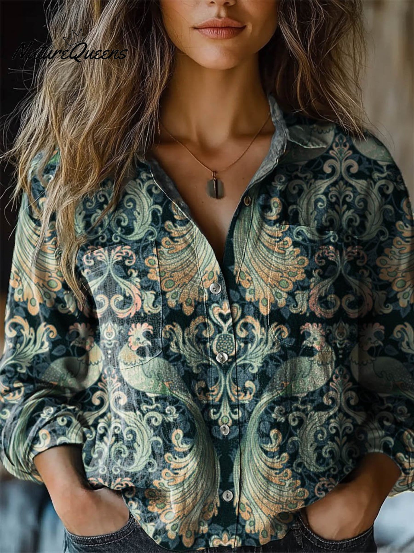 Hawkshead | Botanical Print Cotton Shirt
