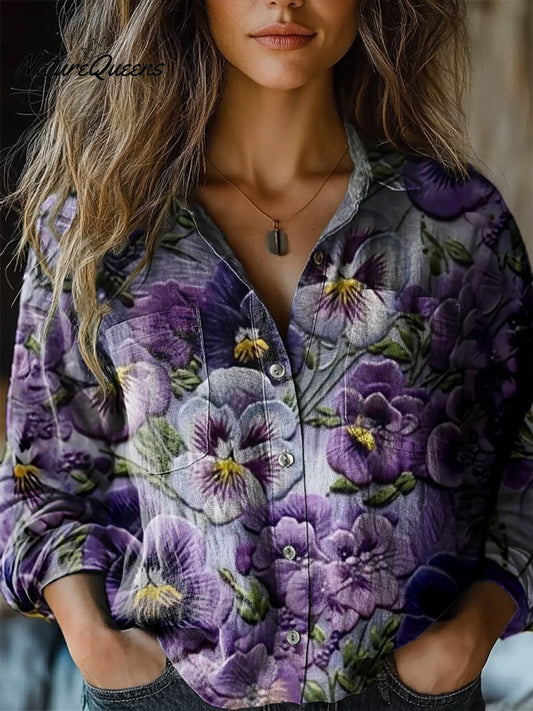 Greenup | Purple Bloom Long Sleeve Shirt