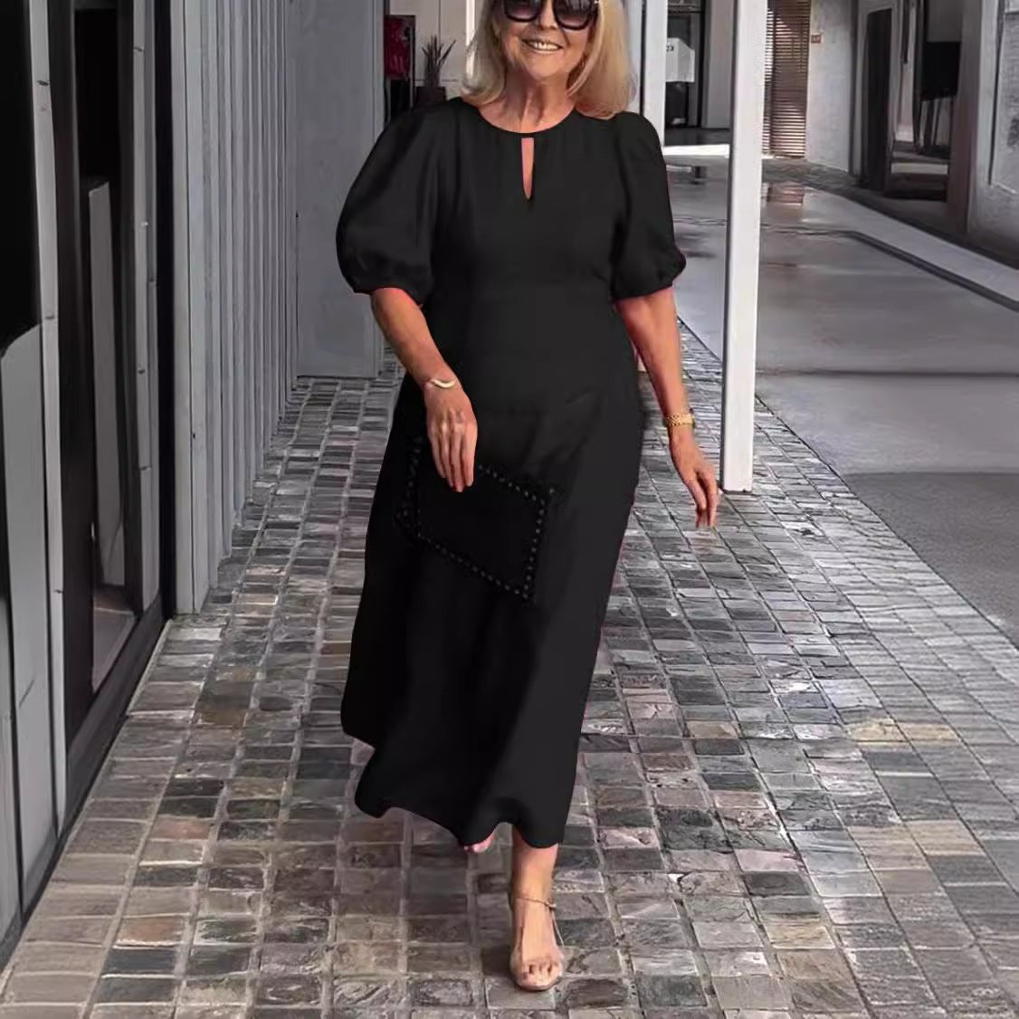 Juliana - Elegant Puff-Sleeve Dress - Alira - Boutique