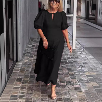 Juliana - Elegant Puff-Sleeve Dress - Alira - Boutique