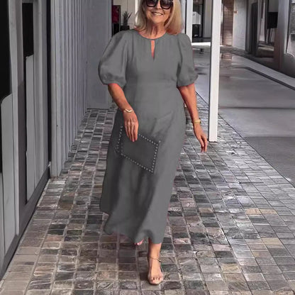 Juliana - Elegant Puff-Sleeve Dress - Alira - Boutique