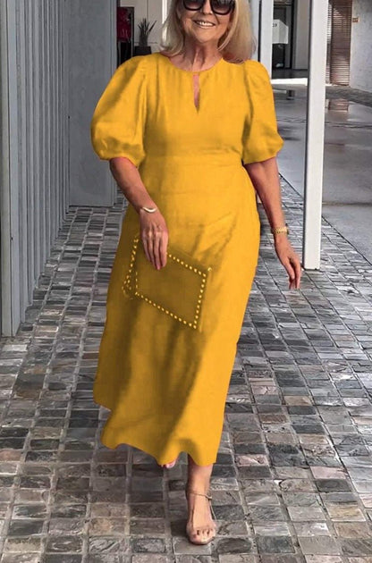 Juliana - Elegant Puff-Sleeve Dress - Alira - Boutique