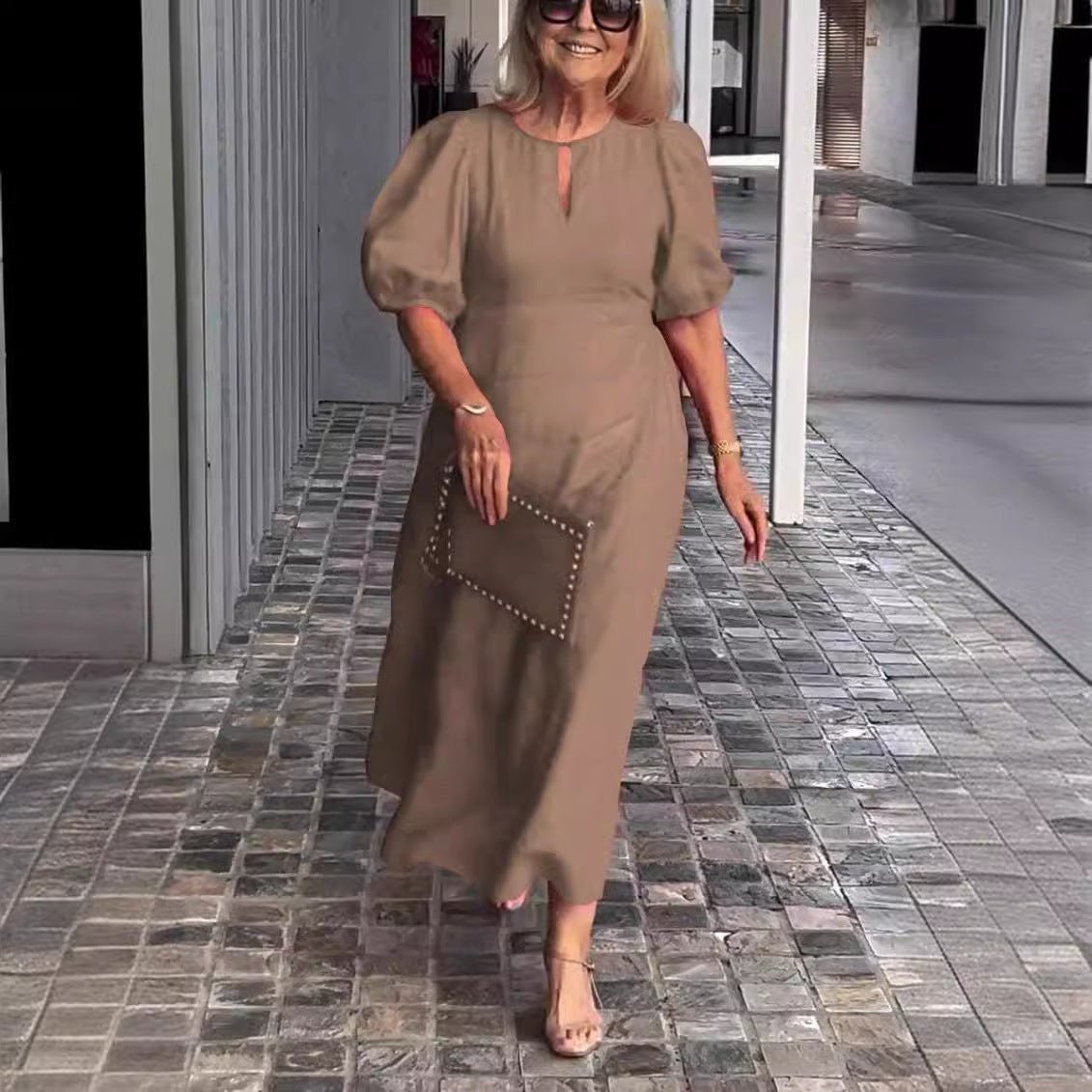 Juliana - Elegant Puff-Sleeve Dress - Alira - Boutique
