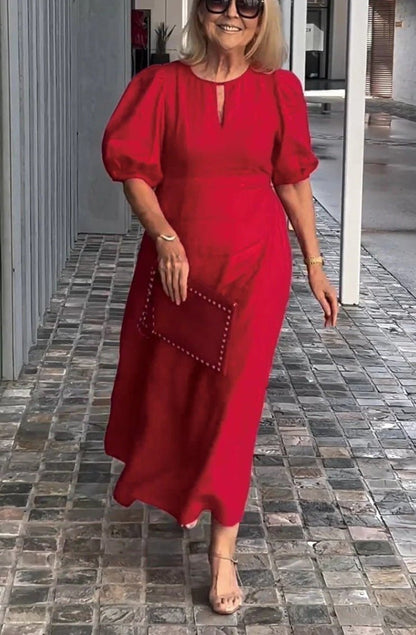 Juliana - Elegant Puff-Sleeve Dress - Alira - Boutique