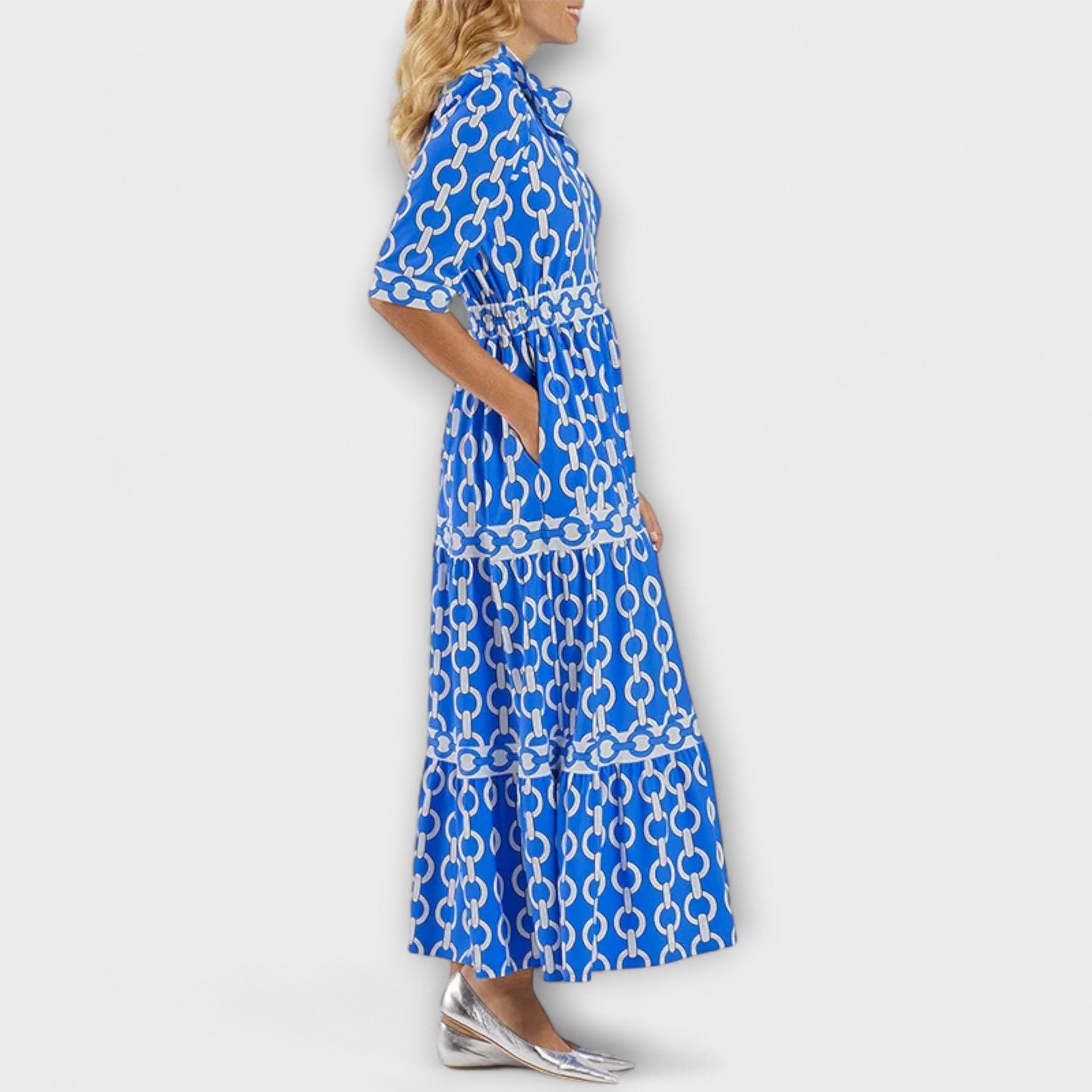Juliette | Midi Dress with Chain Pattern - Alira - Boutique