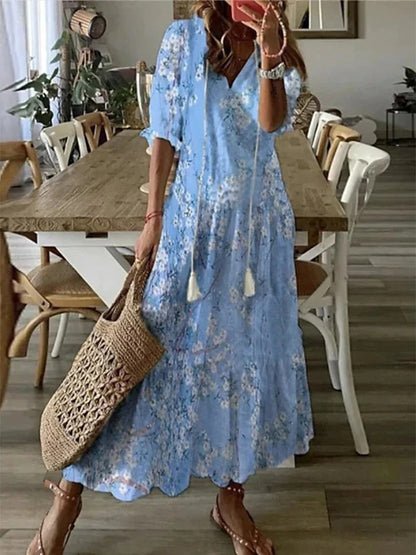 June | Boho Maxi Dress with Flattering Tummy Coverage - Alira - Boutique