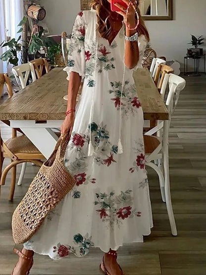 June | Boho Maxi Dress with Flattering Tummy Coverage - Alira - Boutique