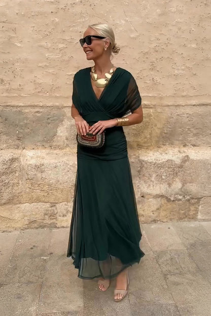 June | Elegant V-neck Maxi Dress - Alira - Boutique