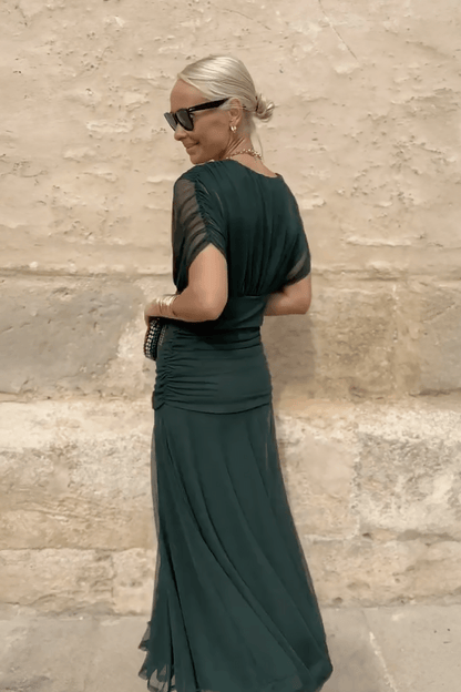June | Elegant V-neck Maxi Dress - Alira - Boutique