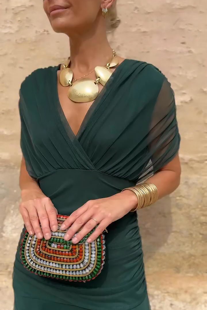 June | Elegant V-neck Maxi Dress - Alira - Boutique