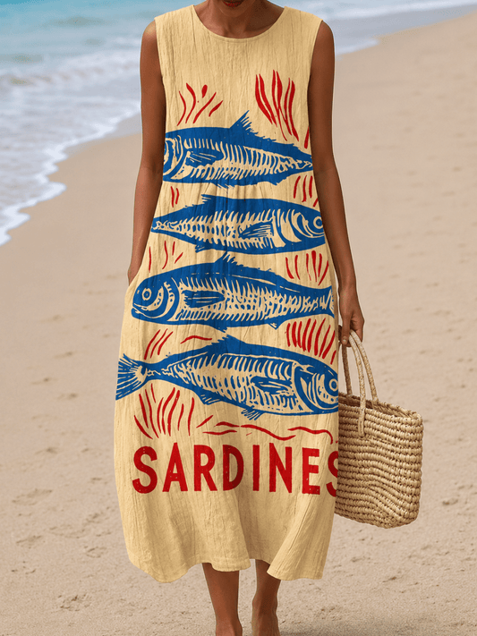 Katherine - Women’s Sleeveless Relaxed Fit Midi Dress - Alira - Boutique