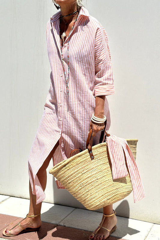 Kelly | Timeless Striped Shirt Dress with Elegant Comfort - Alira - Boutique