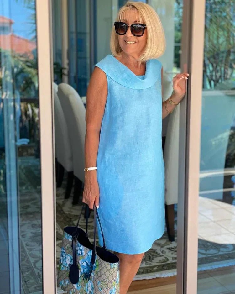 Kerrie | Sleeveless Shift Dress with Round Neck - Alira - Boutique