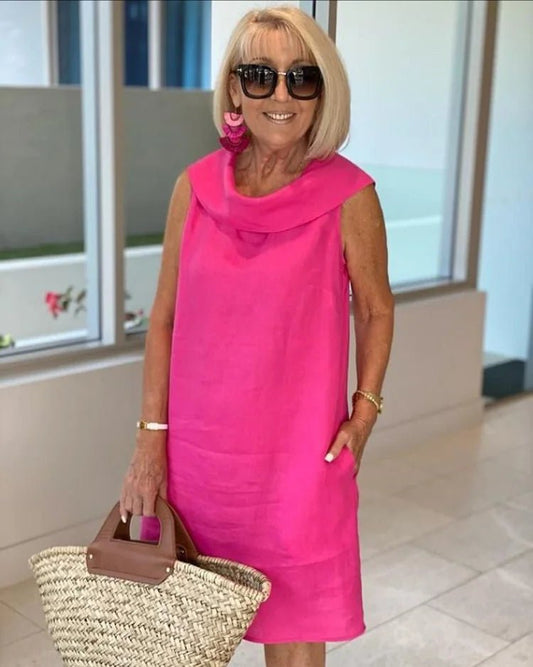 Kerrie | Sleeveless Shift Dress with Round Neck - Alira - Boutique
