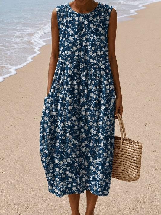 Leah - Women’s Sleeveless Relaxed Fit Midi Dress - Alira - Boutique