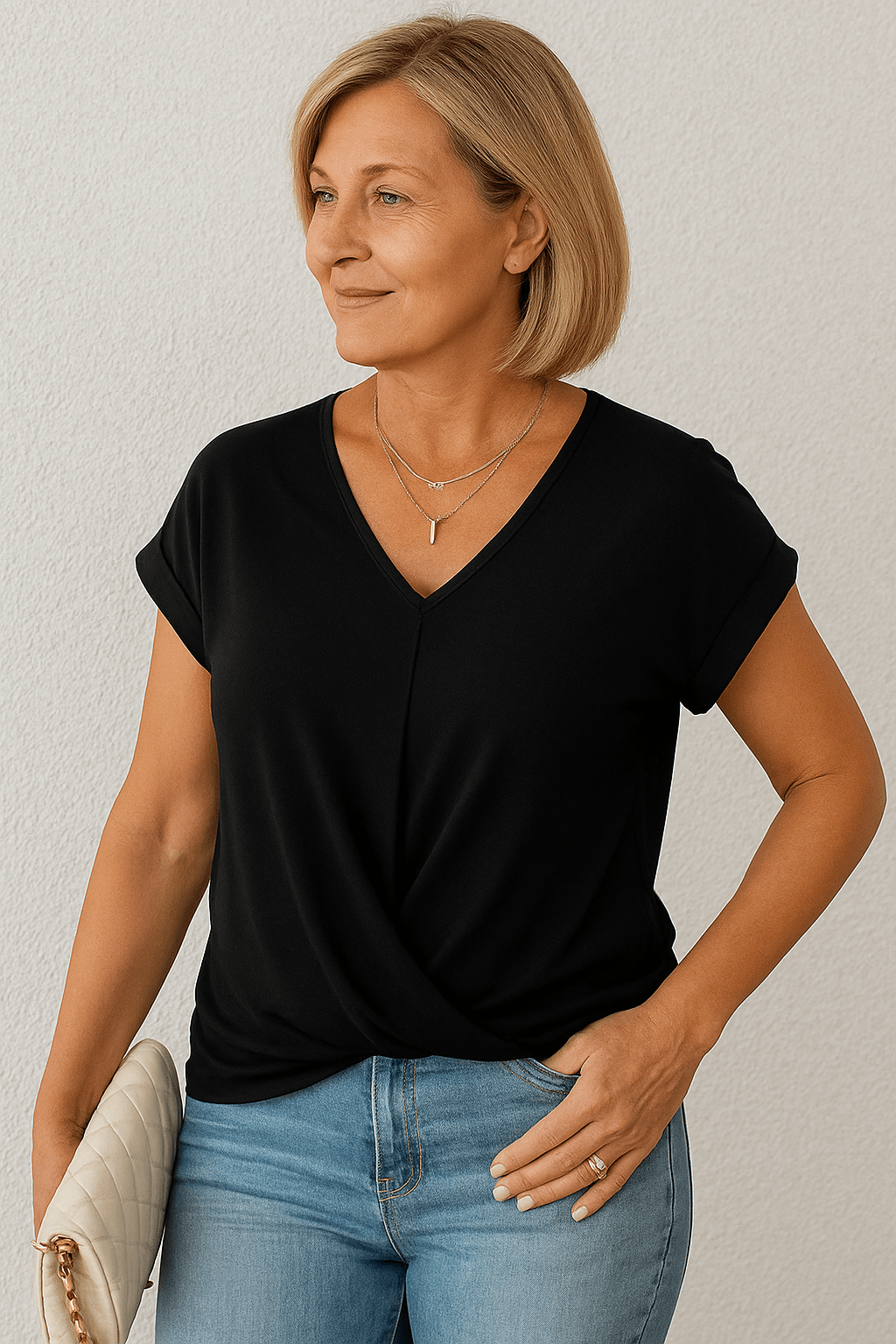 Liana | Soft Drape Twist-Front Top - Flattering, Comfortable & Elegant - Alira - Boutique