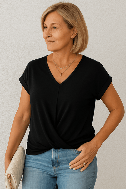 Liana | Soft Drape Twist-Front Top - Flattering, Comfortable & Elegant - Alira - Boutique