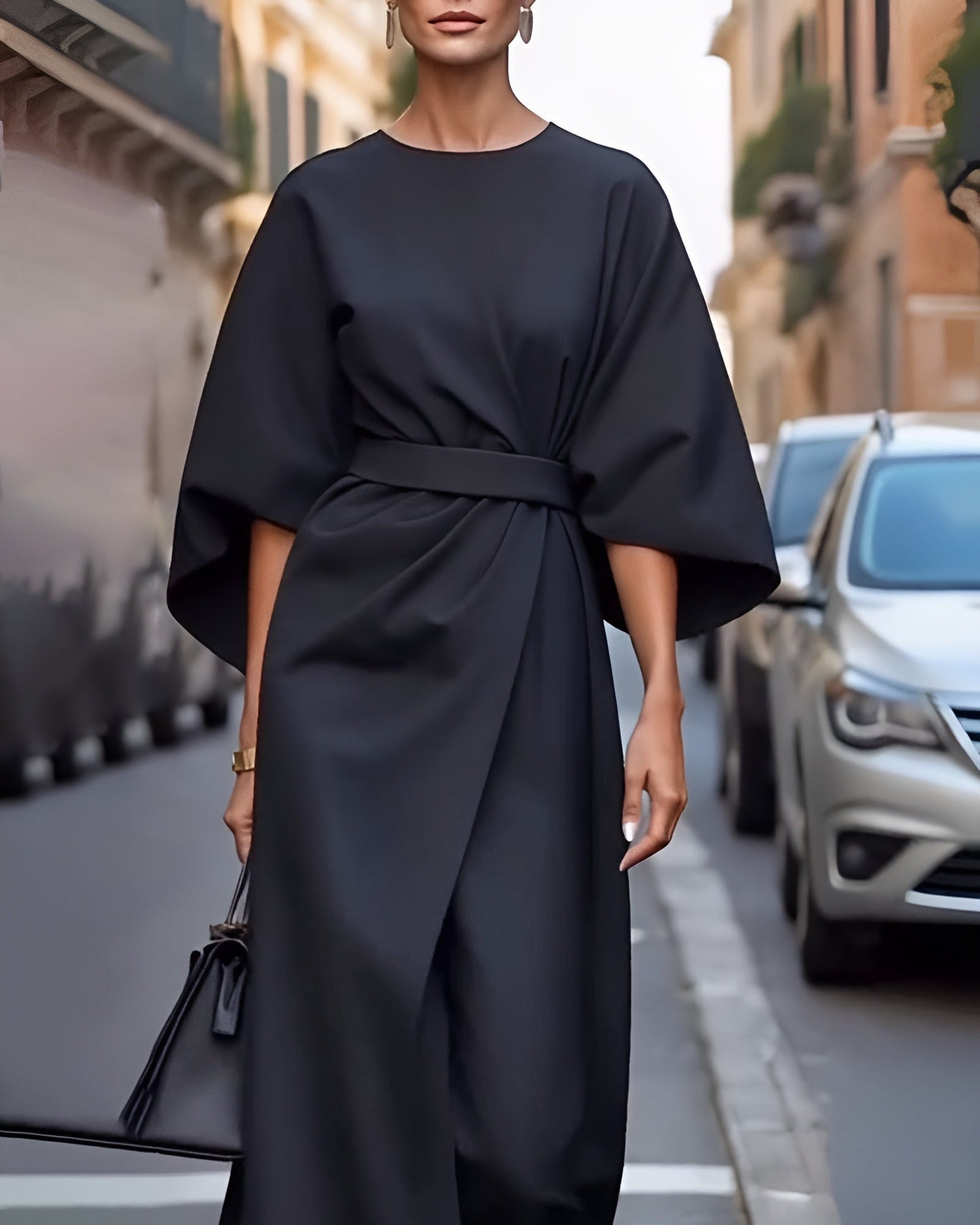 Lissey - Minimalist Belted Luxe Dress - Alira - Boutique